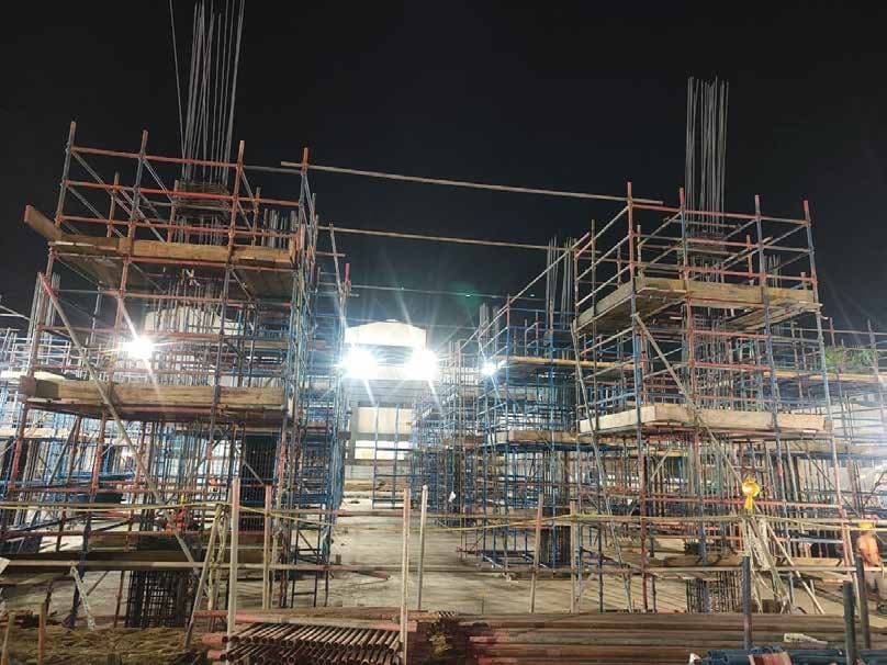 Night-Shift Reinforced Concrete Pour